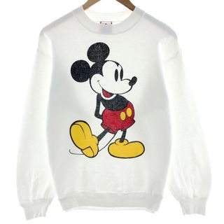 古着 80年代 Disney DESIGNS MICKEY MOUSE ミッキーマウス キャラクタースウェットシャツ トレーナー USA製 メンズM ヴィンテージ /eaa381005(スウェット)