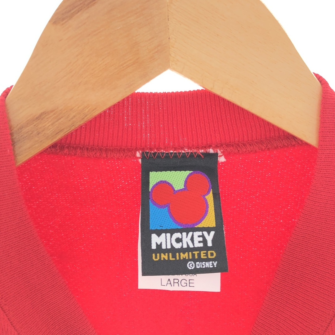 古着 90年代 MICKEY UNLIMITED MICKEY MOUSE ミッキーマウス キャラクタースウェットシャツ トレーナー USA製 メンズL ヴィンテージ /taa003356 メンズのトップス(スウェット)の商品写真