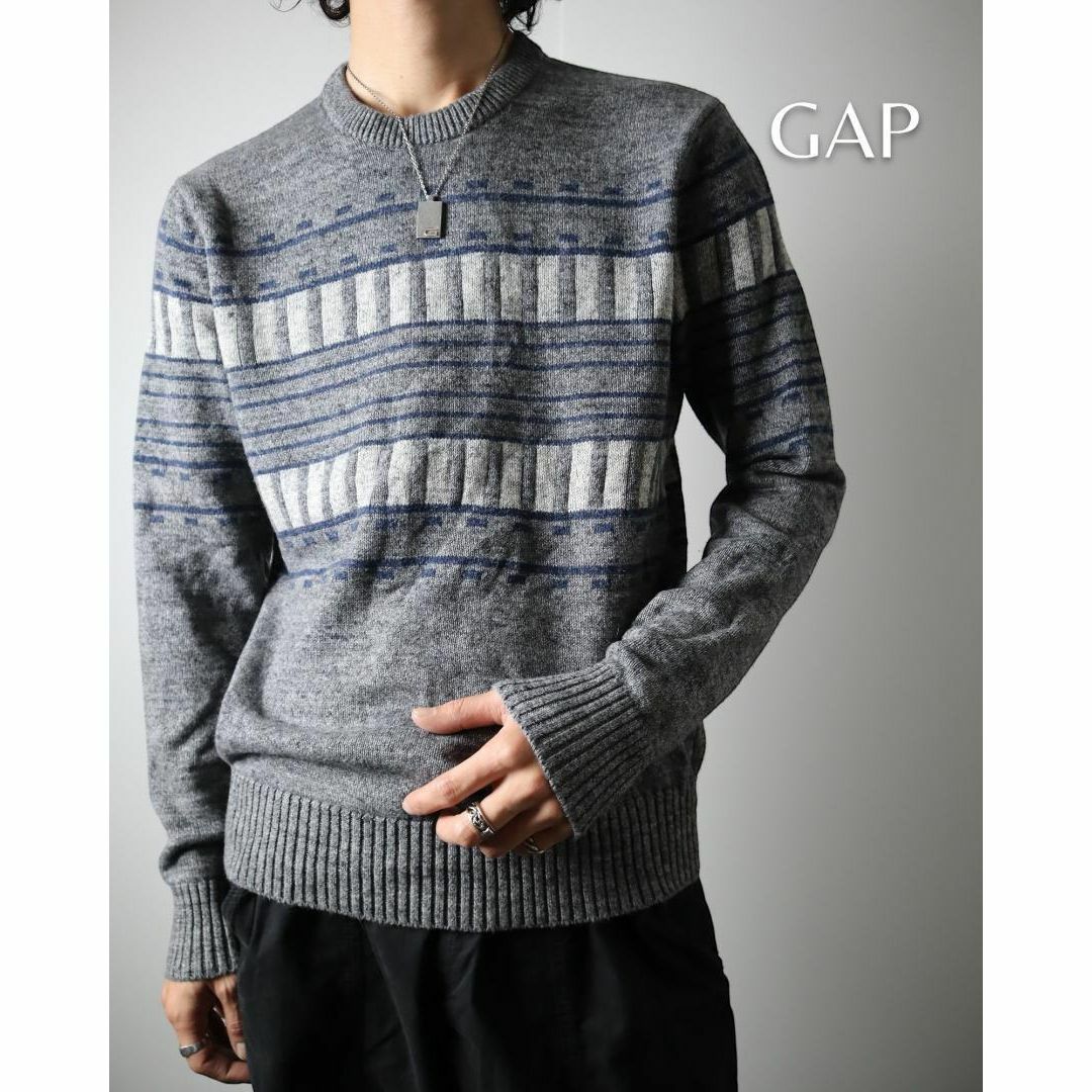 GAP - 【GAP】ギャップ 幾何学 総柄 ボーダー コットン ニット