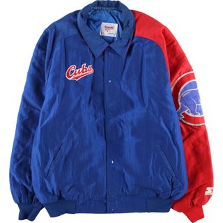 古着 90年代 スターター Starter MLB CHICAGO CUBS シカゴカブス ナイロンスタジャン アワードジャケット バーシティジャケット USA製 メンズXXL ヴィンテージ /evb003858(スタジャン)