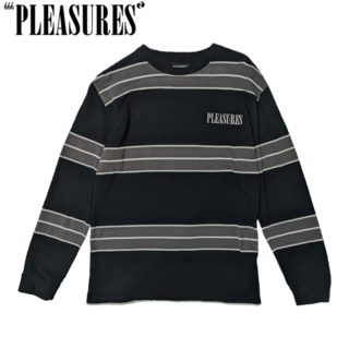 プレジャー(PLEASURES)のPLEASURES ブラック ボーダー ロゴ バックプリント 長袖Tシャツ(Tシャツ/カットソー(七分/長袖))