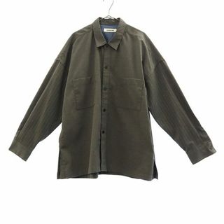 モンキータイム(MONKEY TIME（UNITED ARROWS）)のモンキータイム ストライプ 長袖 レギュラーカラー シャツ M グレー monkey time メンズ 古着 【231220】(シャツ)