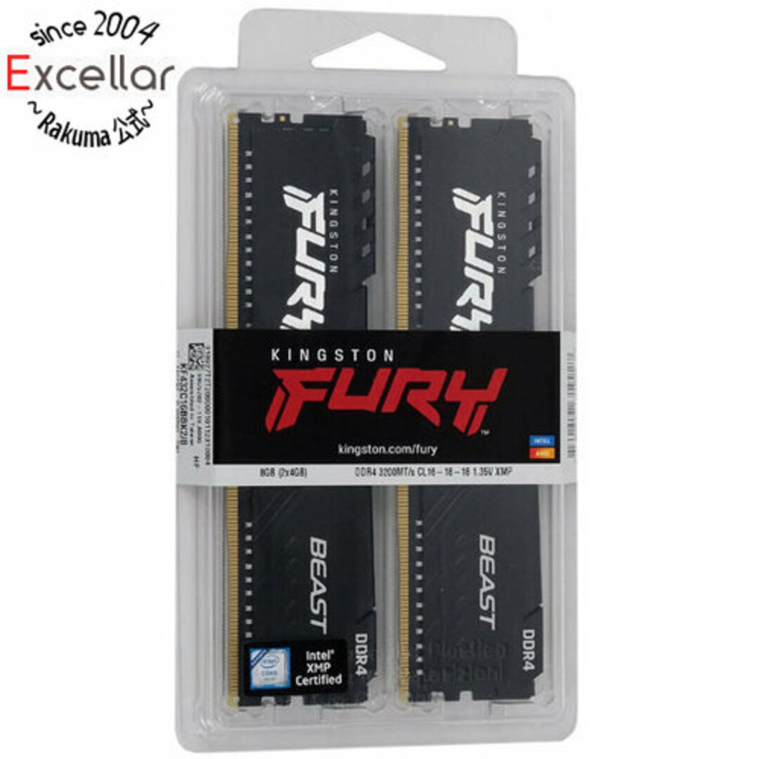 Kingston製　KF432C16BBK2/8　DDR4 PC4-25600 4GB 2枚組その他