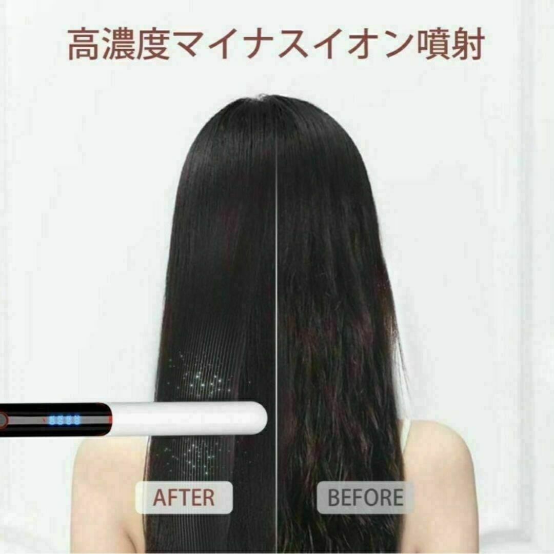 新品未使用【黒】 ヘアアイロン ストレートアイロン 4段階温度調節 コテ スマホ/家電/カメラの美容/健康(ヘアアイロン)の商品写真