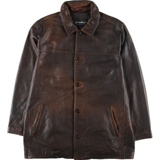 Eddie Bauer - 古着 エディーバウアー Eddie Bauer レザーカーコート メンズXL /evb002245