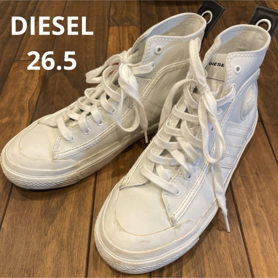 DIESEL(ディーゼル)のDIESEL ディーゼル スニーカー ホワイト 白 ハイカット 26.5 メンズの靴/シューズ(スニーカー)の商品写真