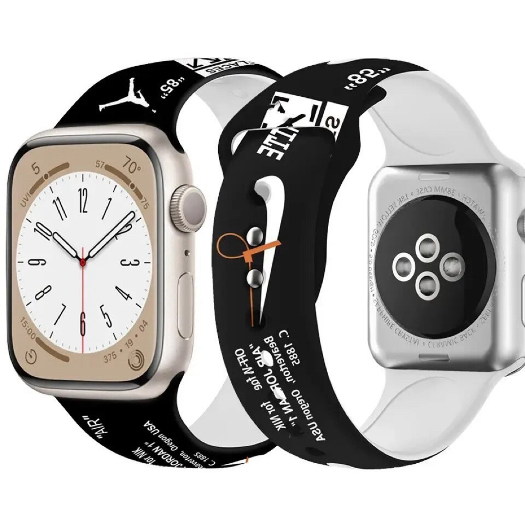  Apple Watch アップルウォッチ ラバー バンド ベルト ブラック スマホ/家電/カメラのスマホアクセサリー(モバイルケース/カバー)の商品写真