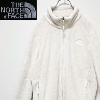 ザノースフェイス(THE NORTH FACE)の美品 ノースフェイス 両面 刺繍 ロゴ ファー フィールド ボア フリース(ブルゾン)