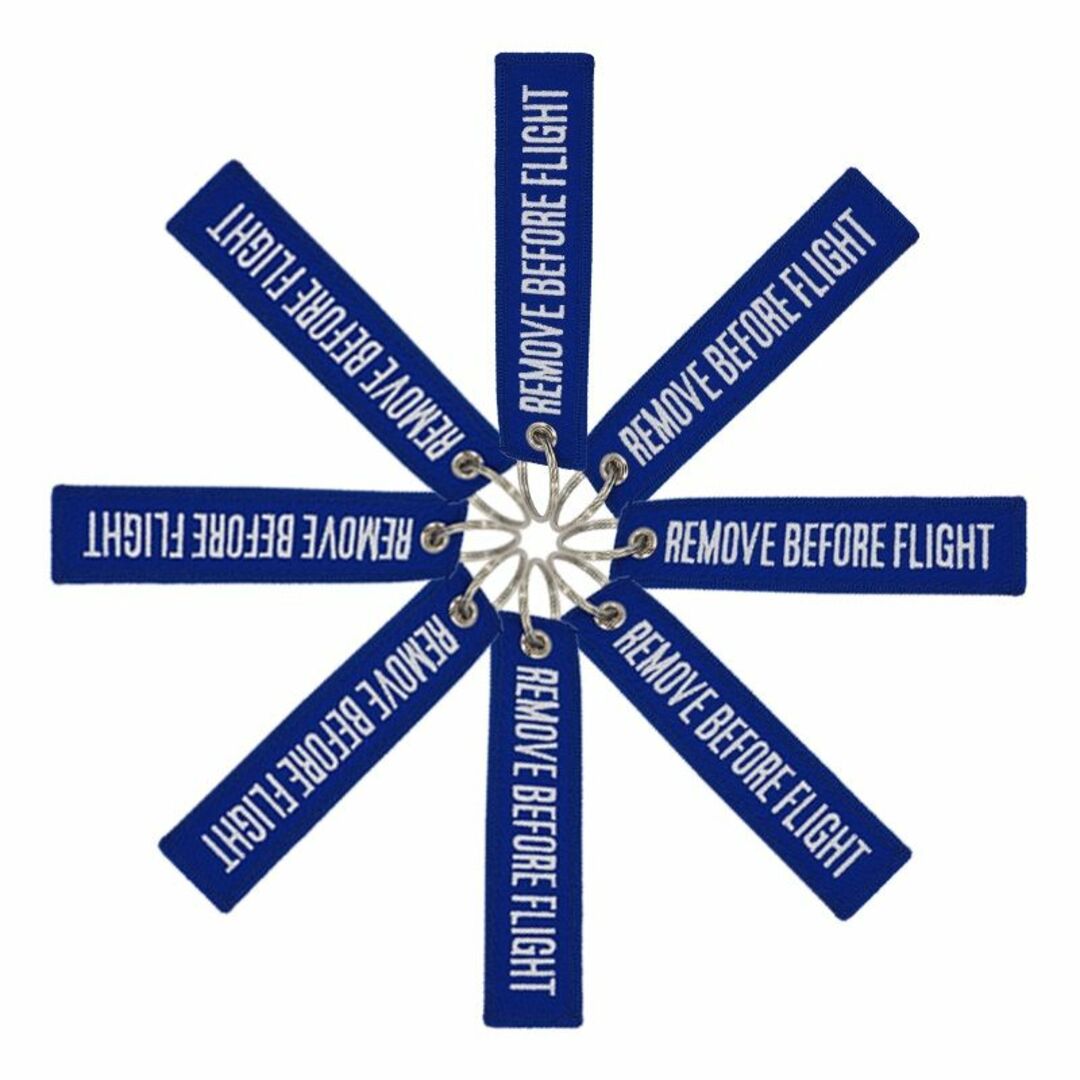 『REMOVE BEFORE FLIGHT』(刺繍タイプ/ブルー)キーチェーン エンタメ/ホビーのミリタリー(その他)の商品写真