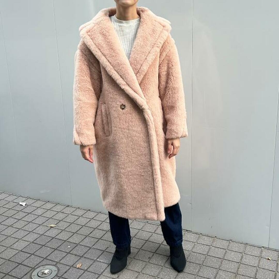 Max Mara(マックスマーラ)のMAX MARA マックスマーラ テディベア アイコン コート オーバーコート TEDDY テディ TEDGIRL レディース アンゴラ ウール Pink レディースのジャケット/アウター(毛皮/ファーコート)の商品写真