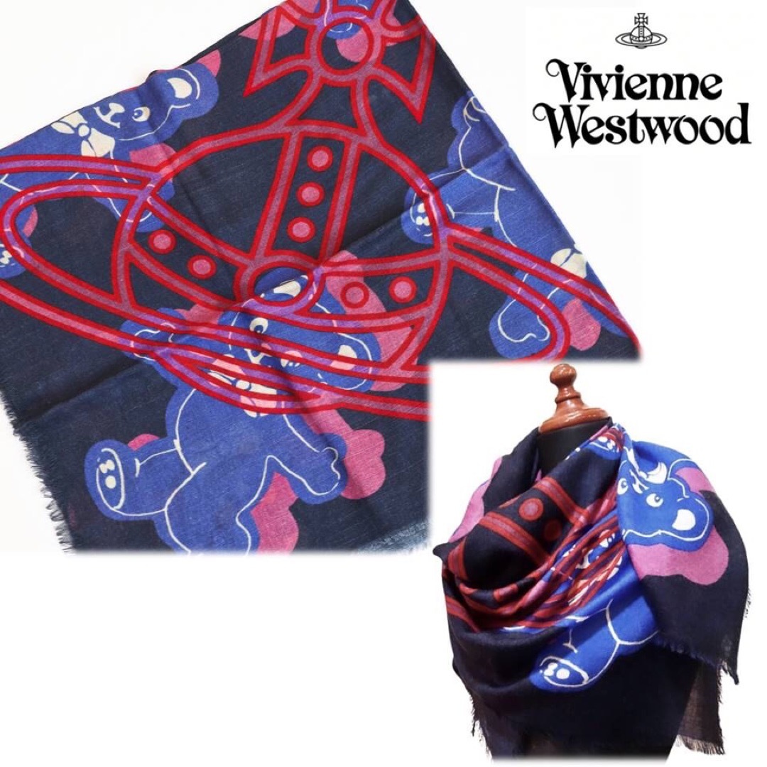 Vivienne Westwood(ヴィヴィアンウエストウッド)の《ヴィヴィアンウエストウッド》新品 シルク混 ハッピーベアーストール マフラー レディースのファッション小物(ストール/パシュミナ)の商品写真