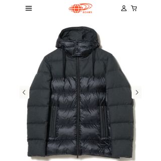 ヘルノ(HERNO)の新品 ヘルノ 定価13万 ダウン ネイビー 50 L XL 異素材 切り替え(ダウンジャケット)