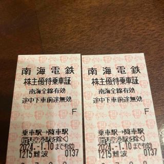 南海電鉄　株主優待　乗車券(鉄道乗車券)