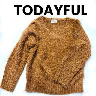 トゥデイフル(TODAYFUL)の【TODAYFUL 】Ｖネックフェザーニット【トゥデイフル】フリーサイズふわふわ(ニット/セーター)