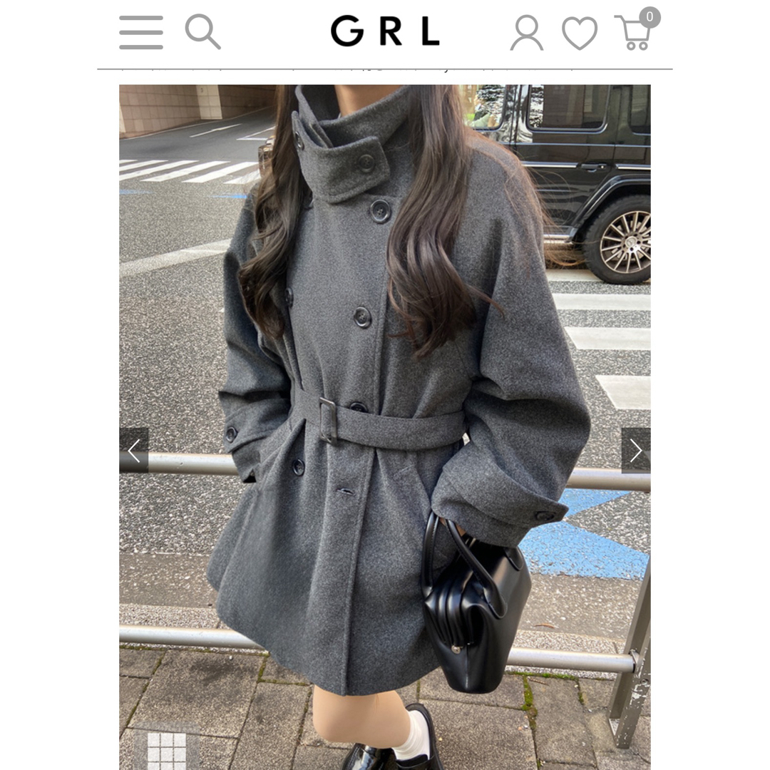 GRL - grl フェイクウールコート チャコールの通販 by 断捨離中