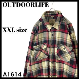 USA古着 OUTDOORLIFE ヘビーウェイト ネルシャツ チェック 厚手(シャツ)