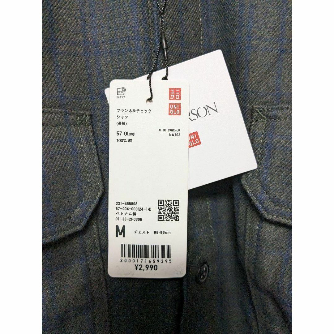 UNIQLO(ユニクロ)の【UNIQLOユニクロ】新品未使用❗フランネルチェックシャツOliveサイズM メンズのトップス(シャツ)の商品写真