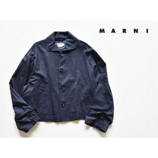 マルニ(Marni)のMARNI マルニ オーバーサイズ ウールシャツジャケット ネイビー 46(その他)