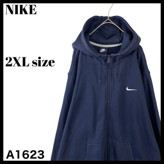 ナイキ(NIKE)の人気 大きいサイズ ナイキ ジップアップ スウェット パーカー ネイビー 2XL(パーカー)