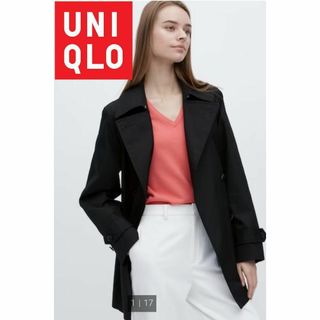 ユニクロ(UNIQLO)の【UNIQLO】新品未使用❗ショートトレンチコート　XLサイズ(トレンチコート)