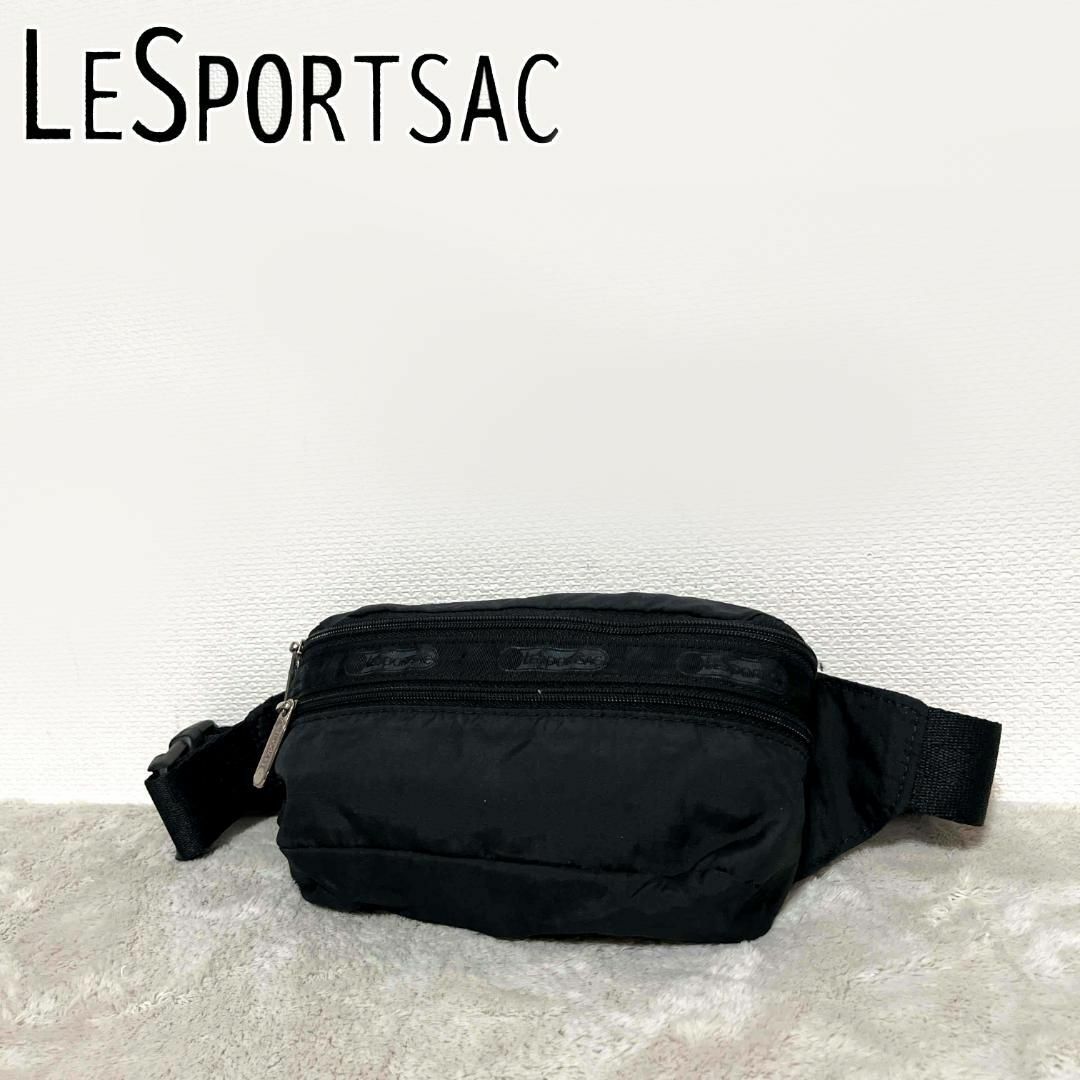 LeSportsac(レスポートサック)の美品✨LeSportsac レスポートサックセミショルダーバッグトートバッグ黒 レディースのバッグ(ショルダーバッグ)の商品写真