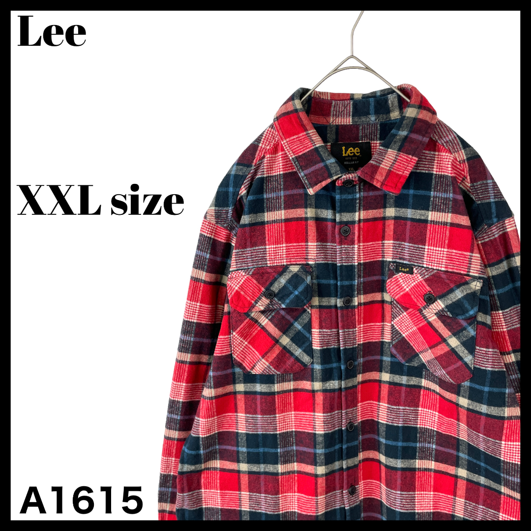 Lee(リー)のUSA古着 Lee リー 秋冬 ネルシャツ 長袖シャツ 大きいサイズ 赤 XXL メンズのトップス(シャツ)の商品写真