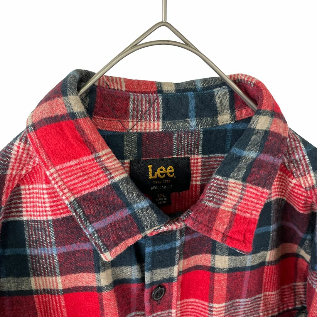 Lee(リー)のUSA古着 Lee リー 秋冬 ネルシャツ 長袖シャツ 大きいサイズ 赤 XXL メンズのトップス(シャツ)の商品写真