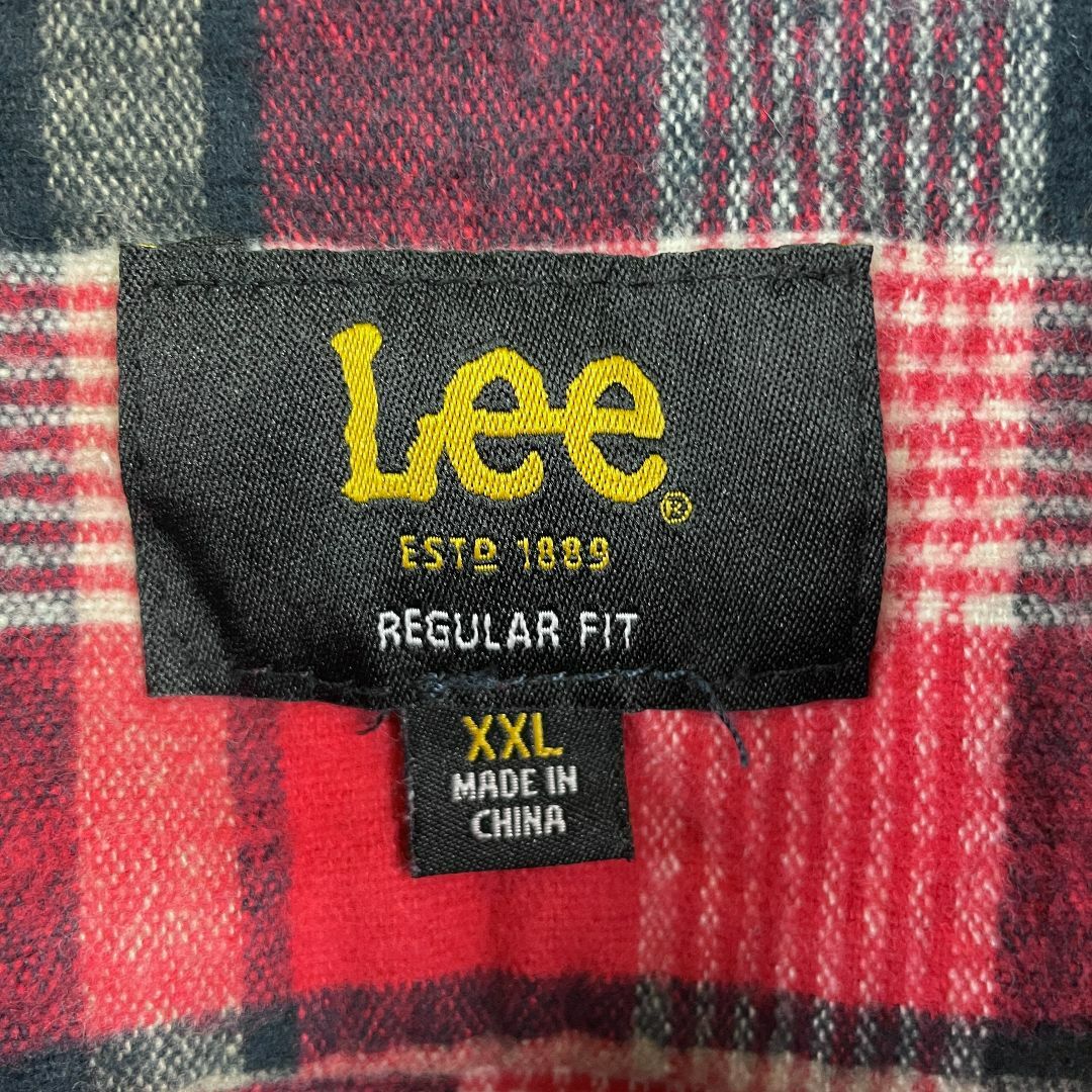 Lee(リー)のUSA古着 Lee リー 秋冬 ネルシャツ 長袖シャツ 大きいサイズ 赤 XXL メンズのトップス(シャツ)の商品写真