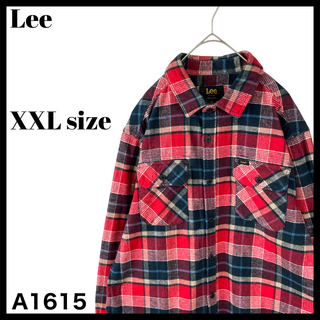 リー(Lee)のUSA古着 Lee リー 秋冬 ネルシャツ 長袖シャツ 大きいサイズ 赤 XXL(シャツ)