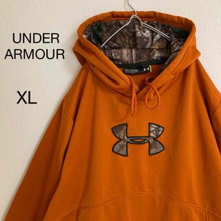 アンダーアーマー(UNDER ARMOUR)のアンダーアーマーリアルツリー刺繍デカロゴプルオーバーパーカーフーディースウェット(パーカー)