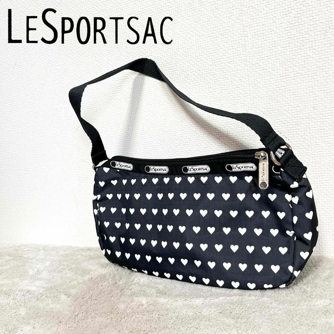 LeSportsac(レスポートサック)の美品✨LeSportsacレスポートサックハンドバッグトートバッグブラック黒総柄 レディースのバッグ(トートバッグ)の商品写真