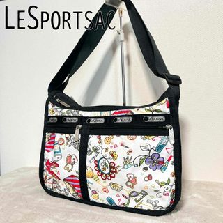 レスポートサック(LeSportsac)の美品✨LeSportsac レスポートサックショルダーバッグハンドバッグホワイト(ショルダーバッグ)