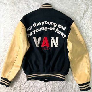 ヴァンヂャケット(VAN Jacket)の激レア 美品　VAN JACKET　スタジャン　グリーン×クリーム　袖レザー　M(スタジャン)