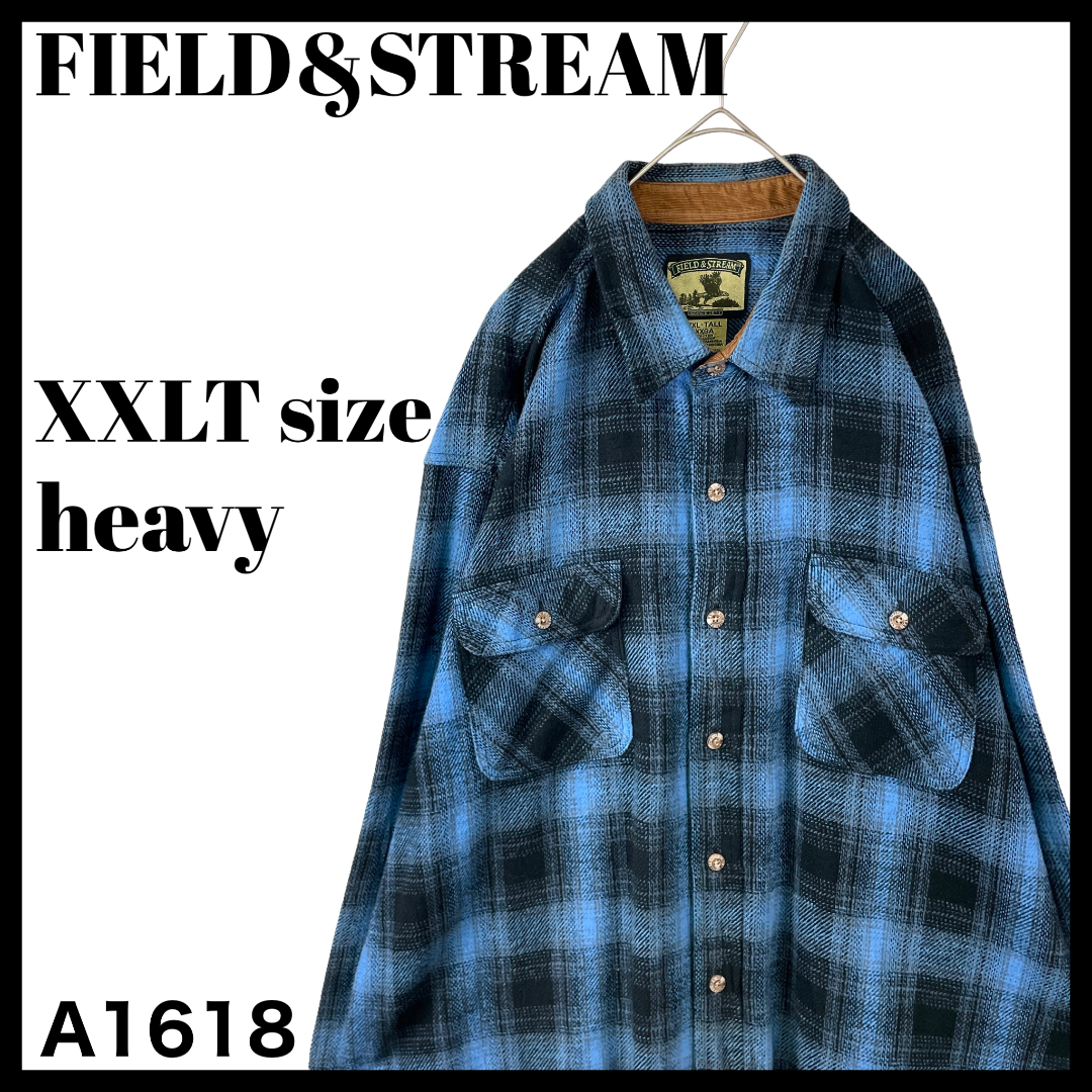 人気 FIELD&STREAM ヘビーネルシャツ 青 オンブレチェック XXLT | フリマアプリ ラクマ