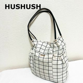 ハッシュアッシュ(HusHush)の美品✨HUSHUSH ハッシュアッシュセミショルダーバッグトートバッグホワイト白(ショルダーバッグ)