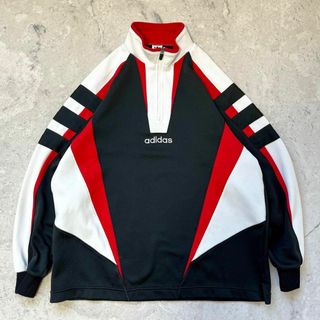 アディダス(adidas)の【90s デサント期 アディダス】日本製 XL ハーフジップ トラックジャケット(ジャージ)