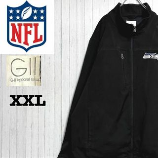 NFL ジップアップジャケット 黒 ビッグシルエット チーム刺繍 XXLの