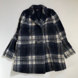 ルシェルブルー(LE CIEL BLEU)のルシェルブルー　シャギーコート　チェックコート　ウール　カシミヤ混　日本製(ロングコート)