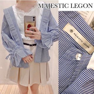 マジェスティックレゴン(MAJESTIC LEGON)のマジェスティックレゴン ストライプ キャンディスリーブ シャツ(シャツ/ブラウス(長袖/七分))