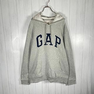 ギャップ(GAP)の[古着]GAP　パーカー　刺繍デザイン　プルオーバー　オールド　裏起毛　グレー(パーカー)