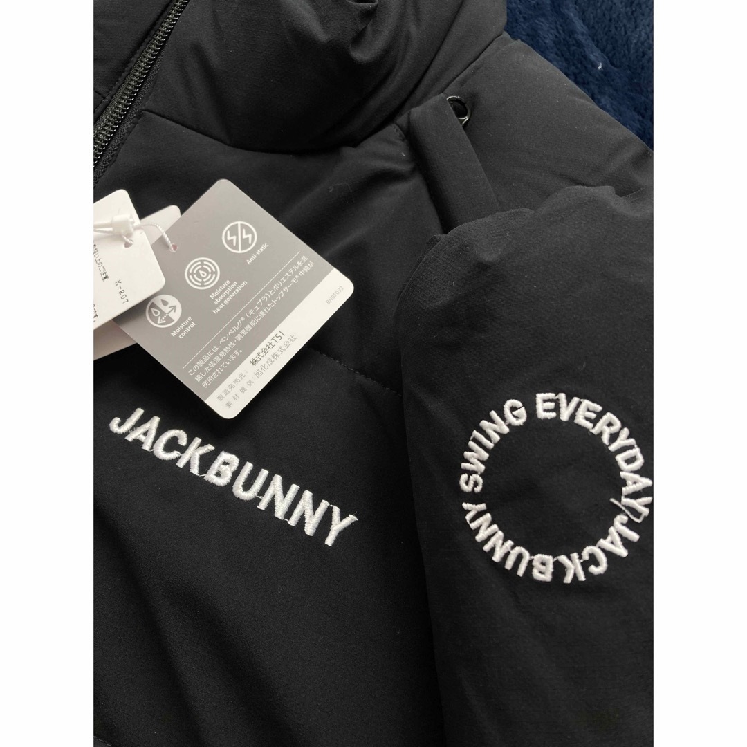 JACK BUNNY!!(ジャックバニー)の新品 パーリーゲイツ ジャックバニー ストレッチリップ 中綿ブルゾン(5)L/黒 スポーツ/アウトドアのゴルフ(ウエア)の商品写真