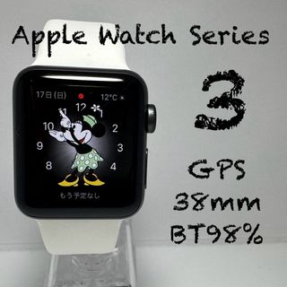 Apple Watch 3 GPS 38mm スペースグレイ BT98%