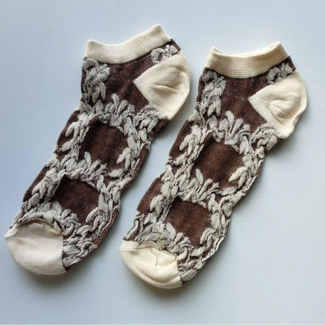 くるぶしソックス　レディース靴下　韓国　ショートソックス　おしゃれ　花柄 レディースのレッグウェア(ソックス)の商品写真