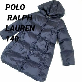 ポロラルフローレン(POLO RALPH LAUREN)のポロラルフローレン　ロングダウンジャケット　紺色　ポニー　ロゴ　ハート　140(ジャケット/上着)