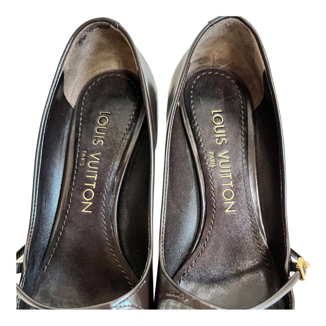 LOUIS VUITTON(ルイヴィトン)のルイヴィトン LOUIS VUITTON パンプス ストラップ レザー ヒール レディースの靴/シューズ(ハイヒール/パンプス)の商品写真
