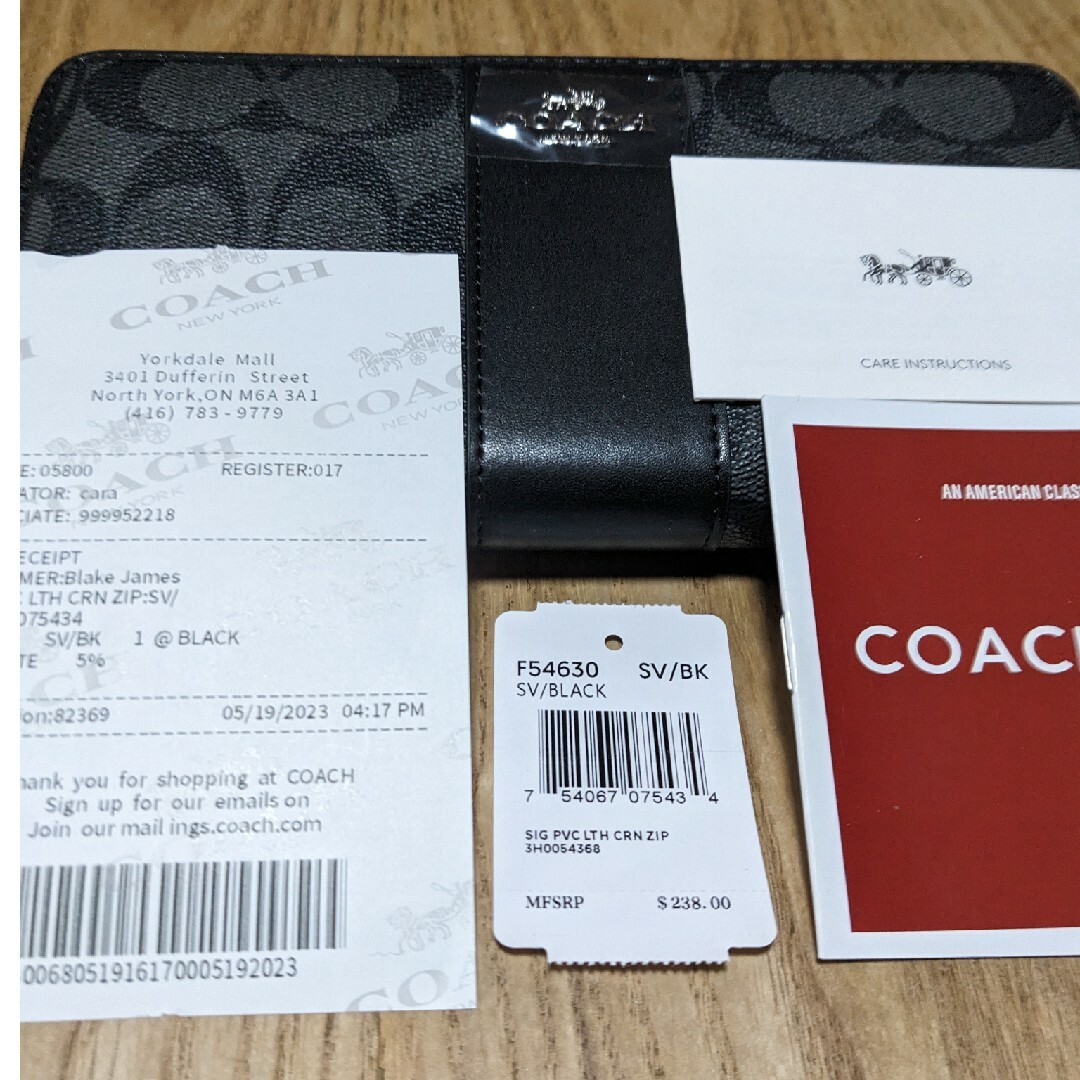 COACH(コーチ)のCOACH 長財布　黒系シグネチャー黒のワンポイント メンズのファッション小物(長財布)の商品写真