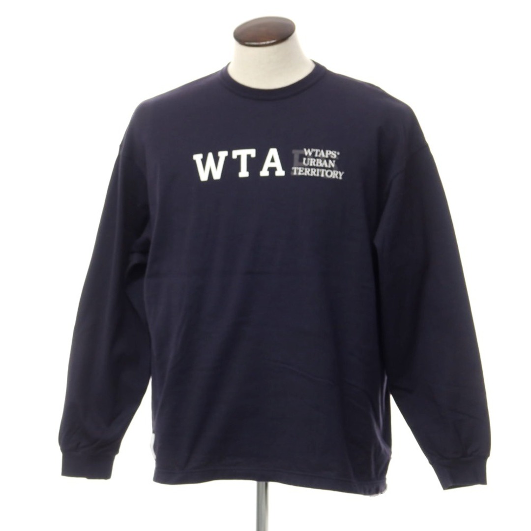 ダブルタップス WTAPS 2023年春夏 コットン プリント 長袖Ｔシャツ ネイビー【サイズ3】【メンズ】付属品なし