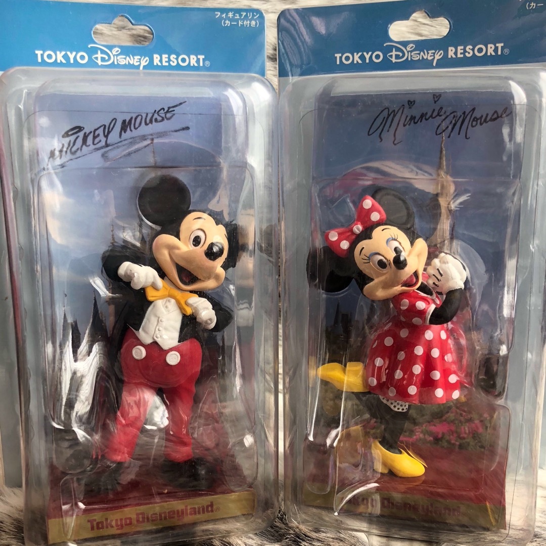 Disney(ディズニー)の【used】フィギュア　実写　ミッキー　ミニー　旧フェイス　サイン エンタメ/ホビーのおもちゃ/ぬいぐるみ(キャラクターグッズ)の商品写真