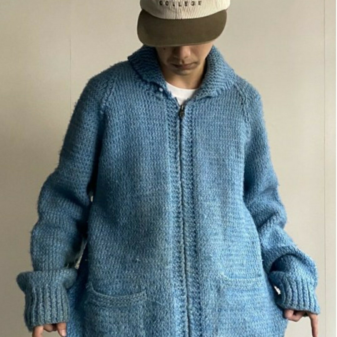 80's Cowichan Knit "TRACTOR" カウチン自動車　ニット39s80