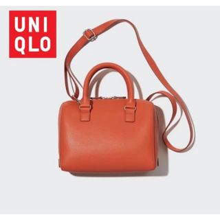 ユニクロ(UNIQLO)の✨️美品✨️UNIQLO ユニクロ レザータッチ2WAYボストンバッグ オレンジ(ボストンバッグ)